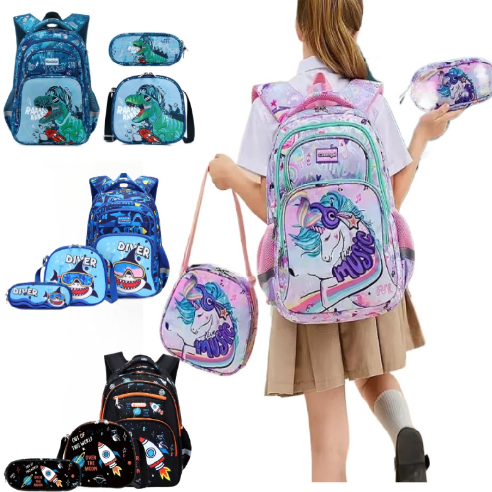 Pencil Case Large - 3PCS Kids Backpack Set Unicorn Lightweight