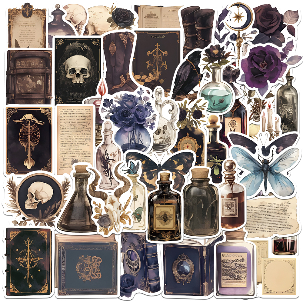 Memo Pad Sticky - 50PCS Dark Academia Stickers Aesthetic Dark