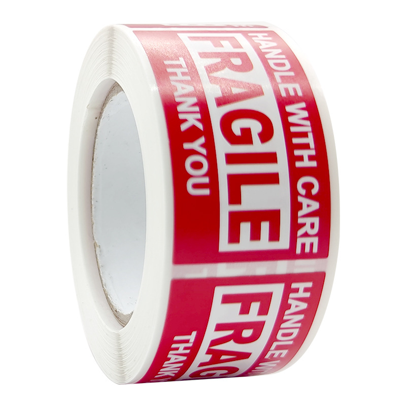 Sticker Label Roll - 250Paste/Roll Fragile English Warning Label Sticker，Copper