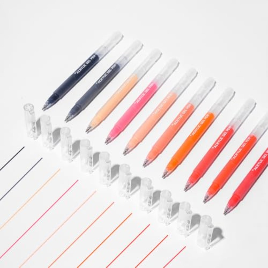 Gel Ink Pen Set - ROSYMENG 10 Colors Acrylic Gel Pens