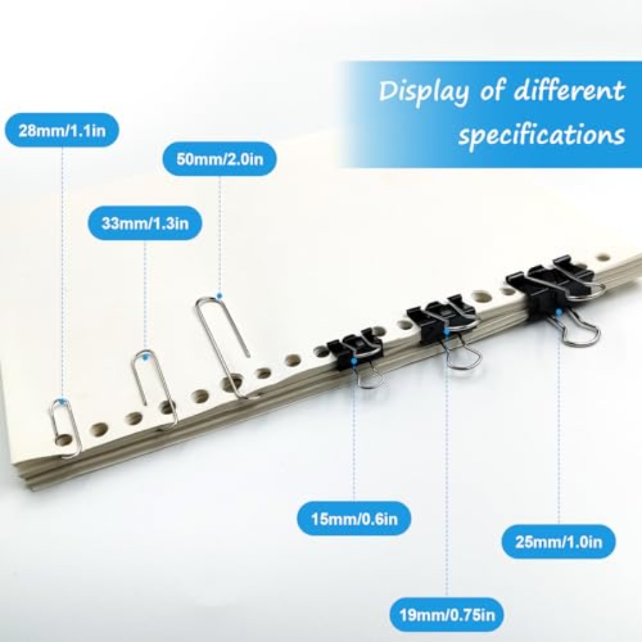 340 PCS Paper Clips and Binder - Binder Clip Assorted บทวิจารณ์และราคา