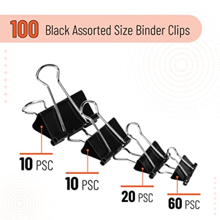 - Binder Clips, 100 pcs, Assor - Binder Clip Assorted บทวิจารณ์และราคา