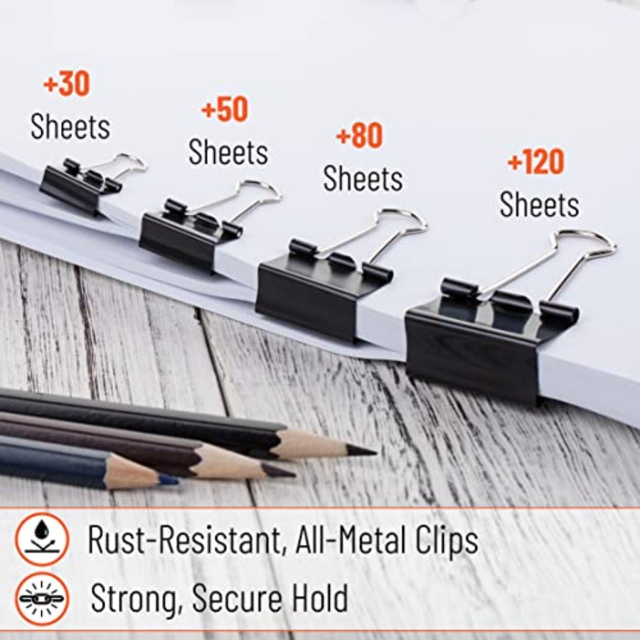 - Binder Clips, 100 pcs, Assor - Binder Clip Assorted บทวิจารณ์และราคา