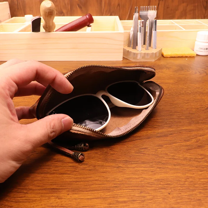 Cowhide pen bag for men vintag - Tan Stationery & Office Supply บทวิจารณ์และราคา