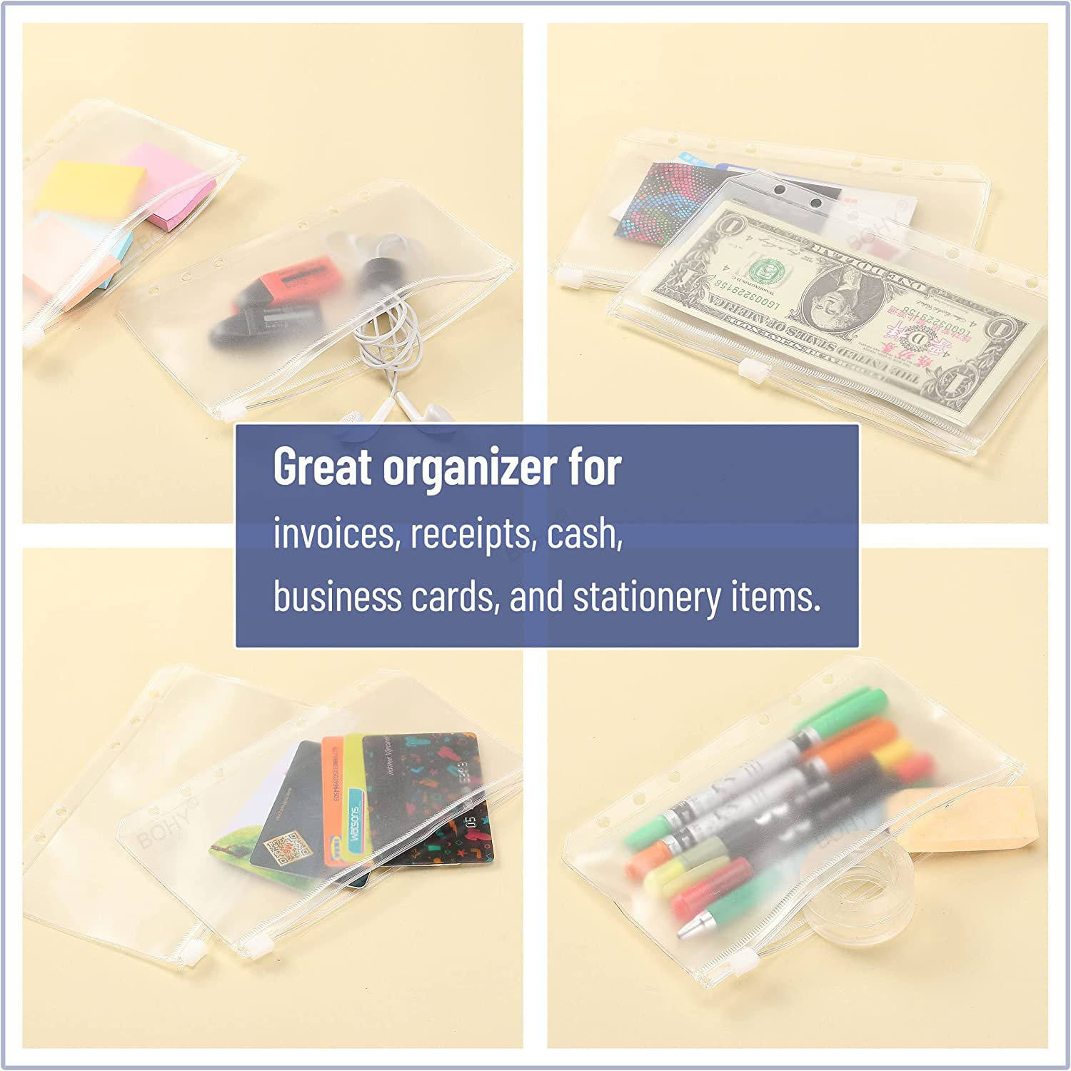 A5/A6/A7 Binder Pockets Binder - Portfolio Folder Zip บทวิจารณ์และราคา