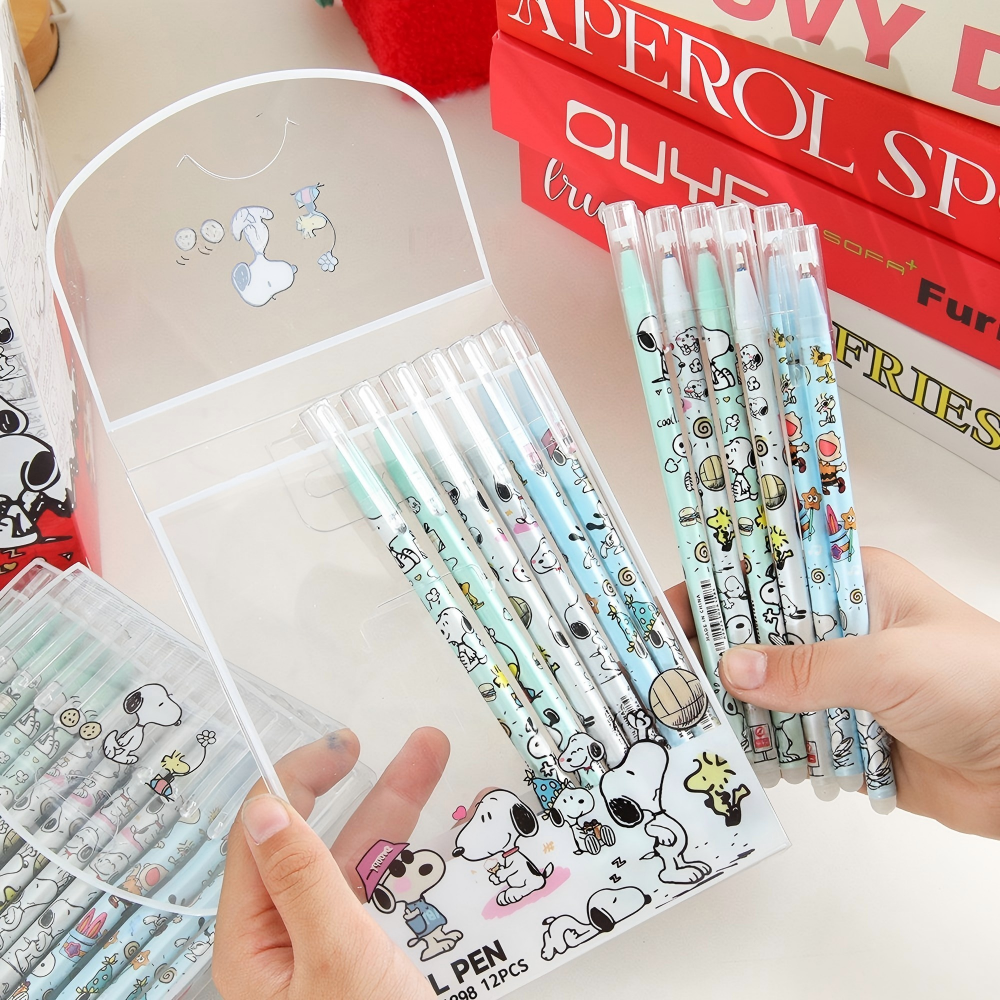 12 Pcs/Set Kawaii Snoopy Erasa - Gel Ink Pen Set บทวิจารณ์และราคา