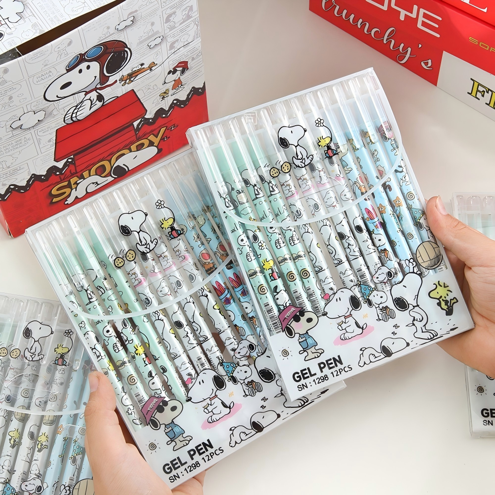 12 Pcs/Set Kawaii Snoopy Erasa - Gel Ink Pen Set บทวิจารณ์และราคา