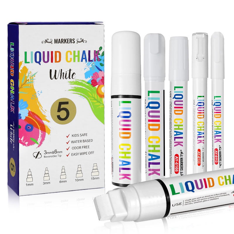 5pcs/set White Chalk Markers L - Whiteboard Marker Set บทวิจารณ์และราคา