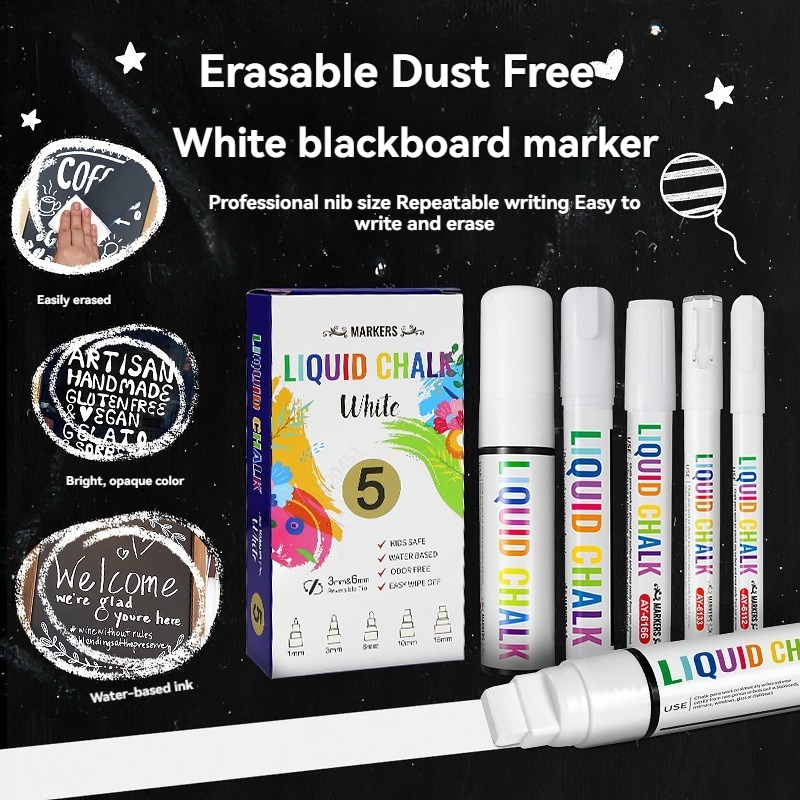 5pcs/set White Chalk Markers L - Whiteboard Marker Set บทวิจารณ์และราคา