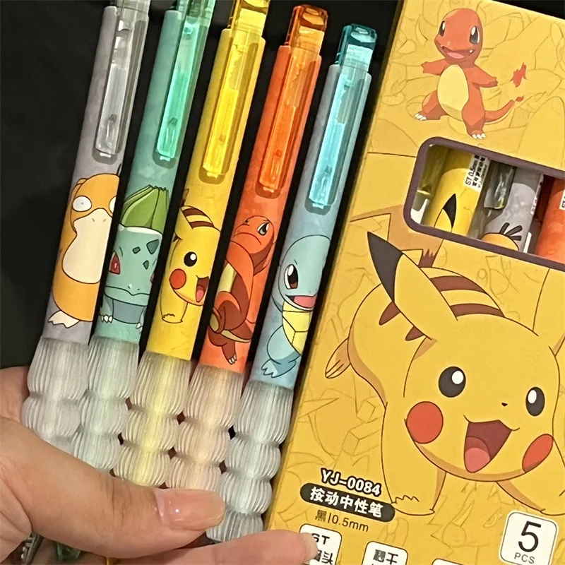 5pcs Pikachu Gel Pen Set Pokem - Gel Ink Pen Set บทวิจารณ์และราคา