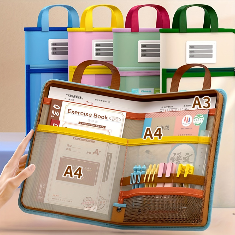 L-shaped A4 file bag, large op - Portfolio Folder Zip บทวิจารณ์และราคา