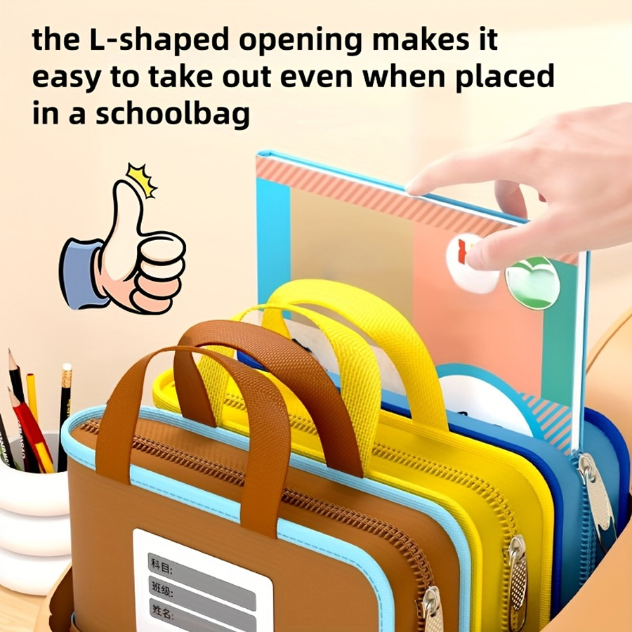L-shaped A4 file bag, large op - Portfolio Folder Zip บทวิจารณ์และราคา
