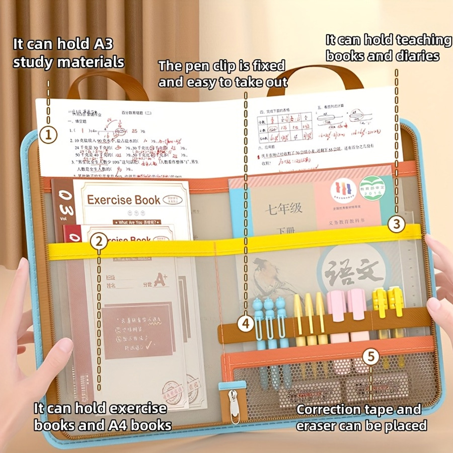 L-shaped A4 file bag, large op - Portfolio Folder Zip บทวิจารณ์และราคา