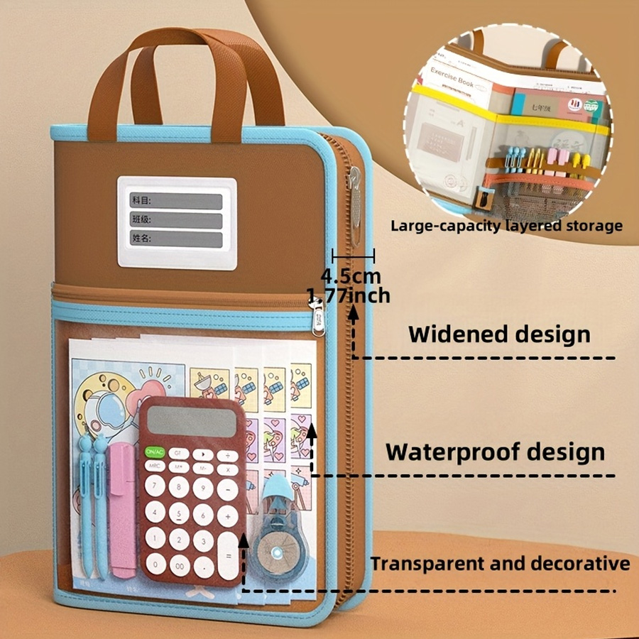 L-shaped A4 file bag, large op - Portfolio Folder Zip บทวิจารณ์และราคา