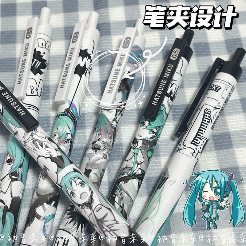 6Pcs/Set Hatsune Miku Black Ge - Gel Ink Pen Set บทวิจารณ์และราคา