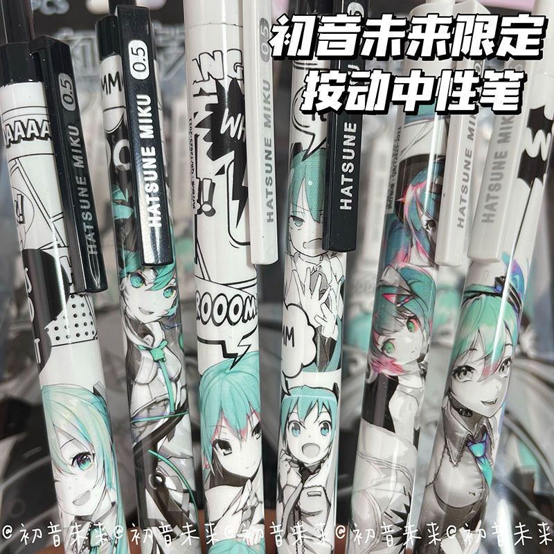 6Pcs/Set Hatsune Miku Black Ge - Gel Ink Pen Set บทวิจารณ์และราคา