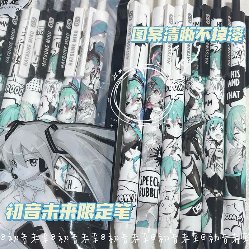 6Pcs/Set Hatsune Miku Black Ge - Gel Ink Pen Set บทวิจารณ์และราคา