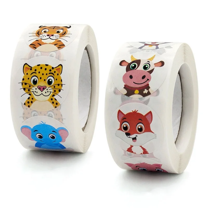 100-500pc Stickers Rolling Ani - Sticker Label Roll บทวิจารณ์และราคา