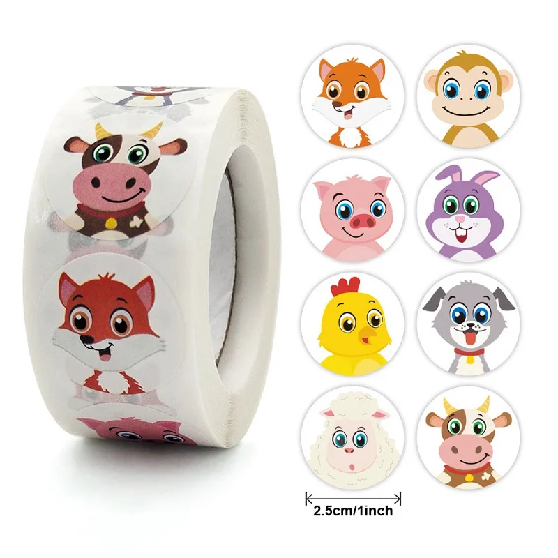 100-500pc Stickers Rolling Ani - Sticker Label Roll บทวิจารณ์และราคา