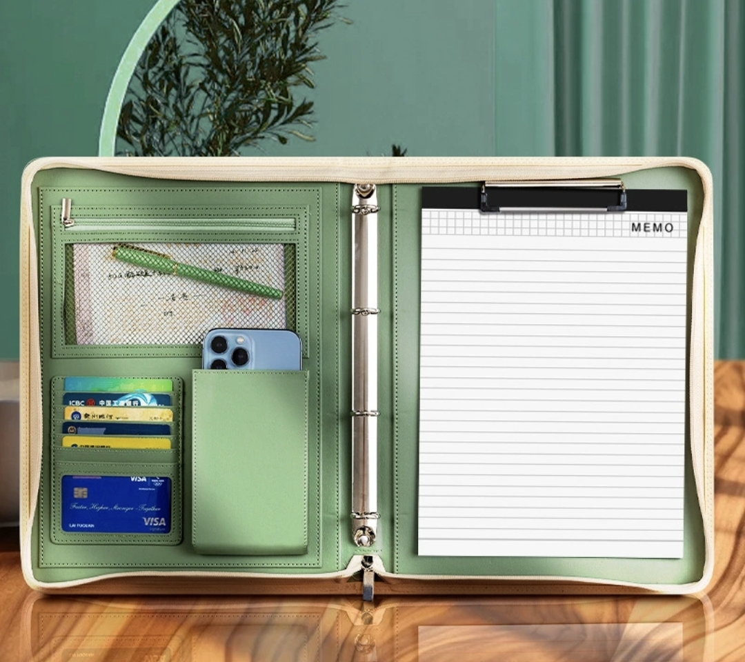 New A4 Zippered Padfolio Folde - Portfolio Folder Zip บทวิจารณ์และราคา