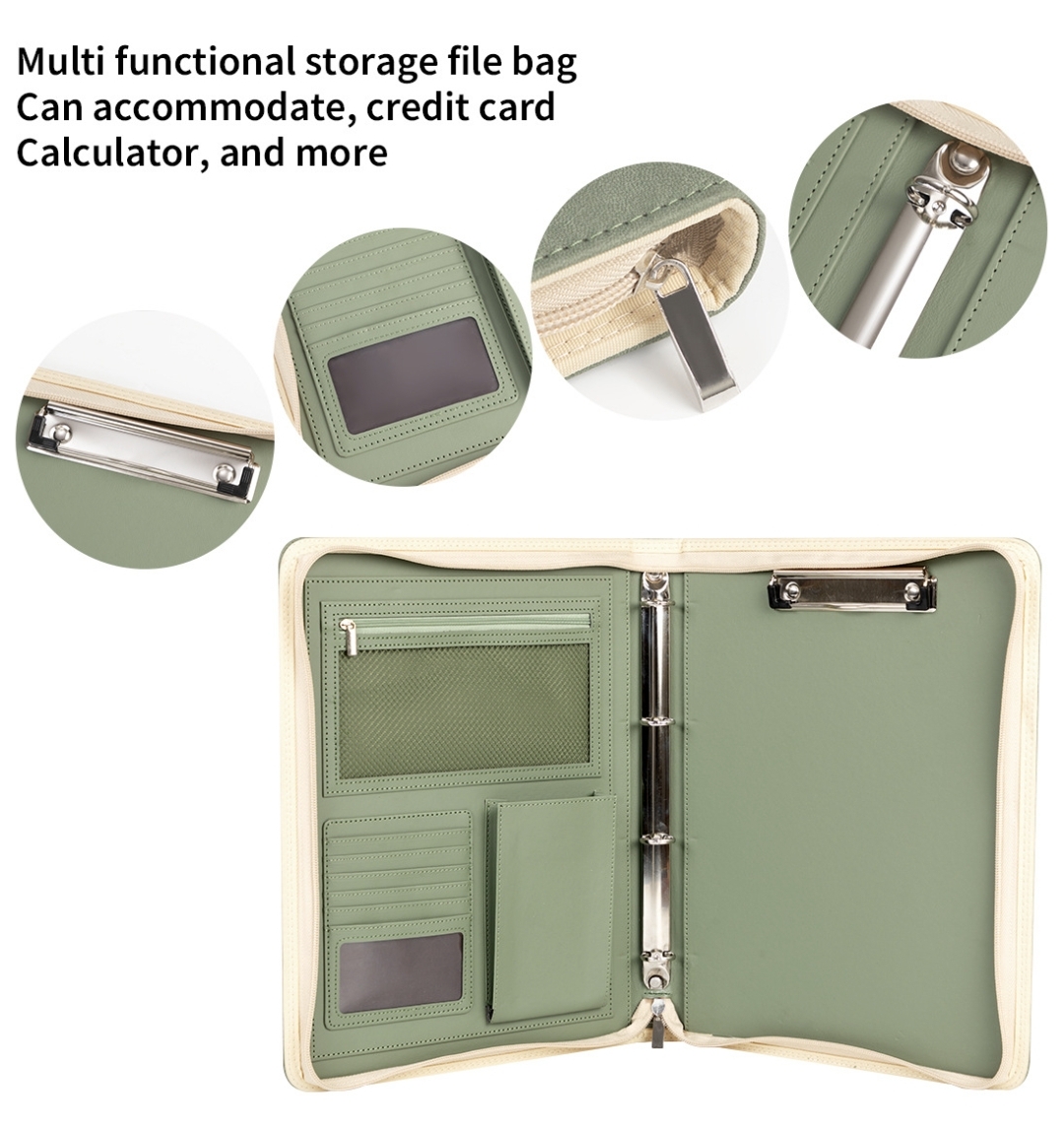 New A4 Zippered Padfolio Folde - Portfolio Folder Zip บทวิจารณ์และราคา