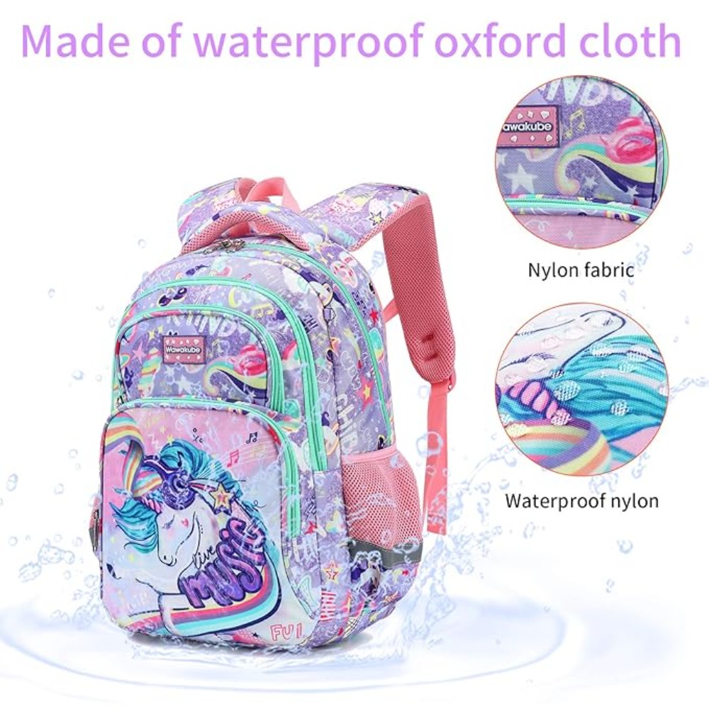 3PCS Kids Backpack Set Unicorn - Pencil Case Large บทวิจารณ์และราคา