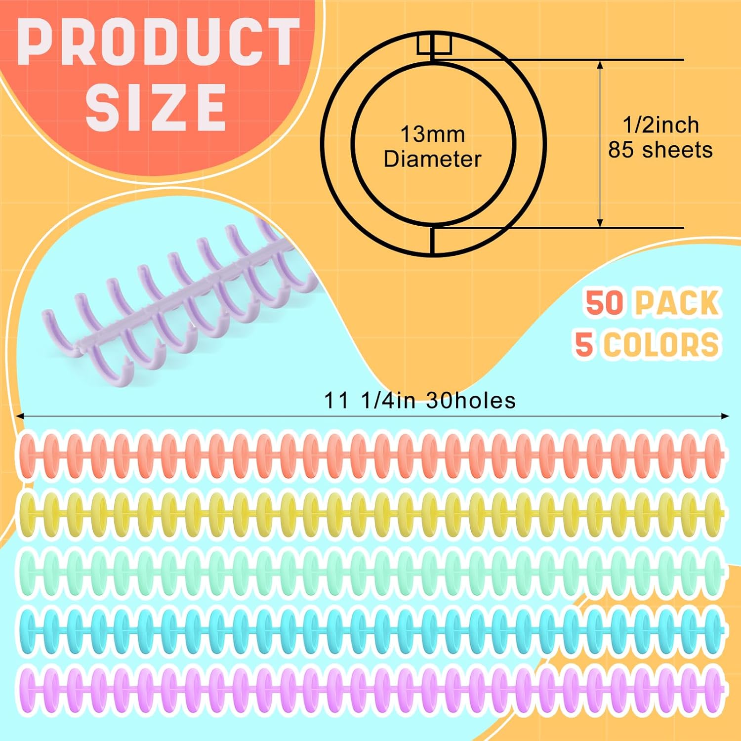 50 Pcs Comb Binding Spines 1/2 - Binding Comb Plastic บทวิจารณ์และราคา