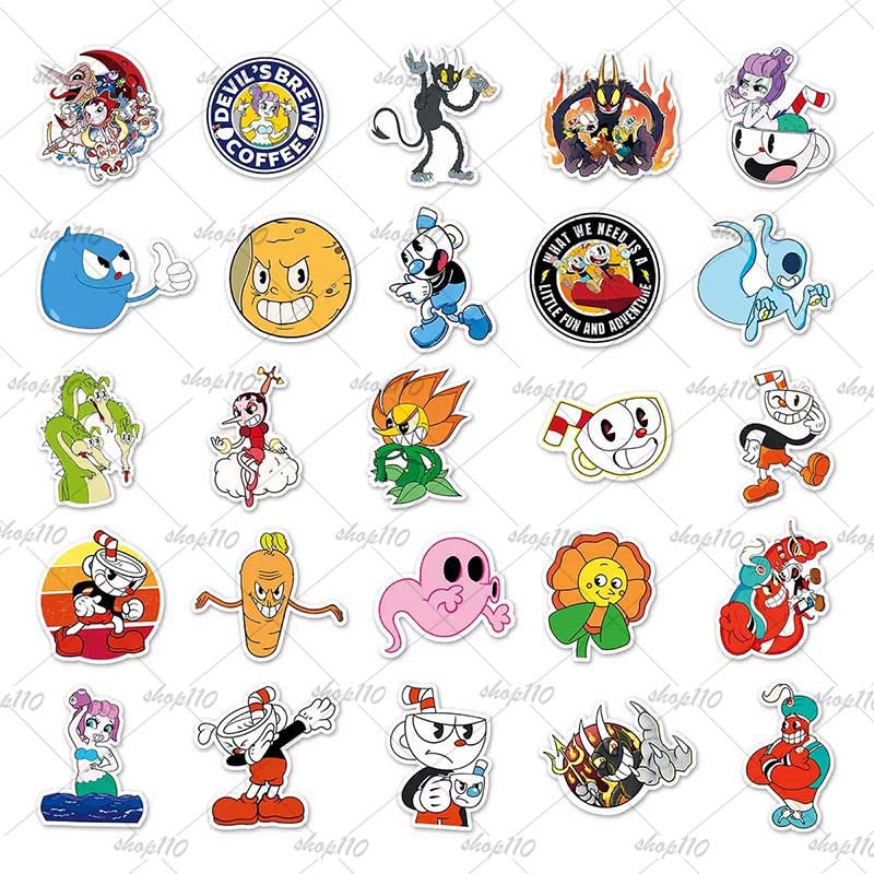Cuphead Sticker Boy Game Gift  - Memo Pad Sticky บทวิจารณ์และราคา