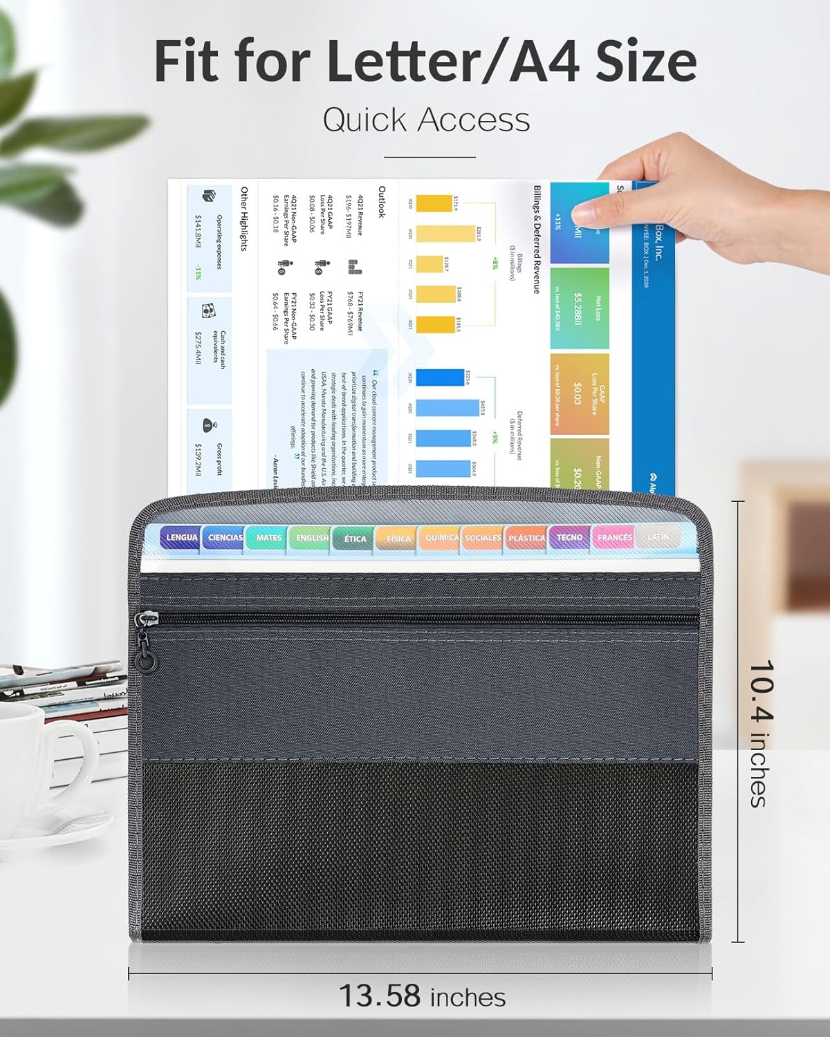 Accordion File Organizer with  - Portfolio Folder Zip บทวิจารณ์และราคา