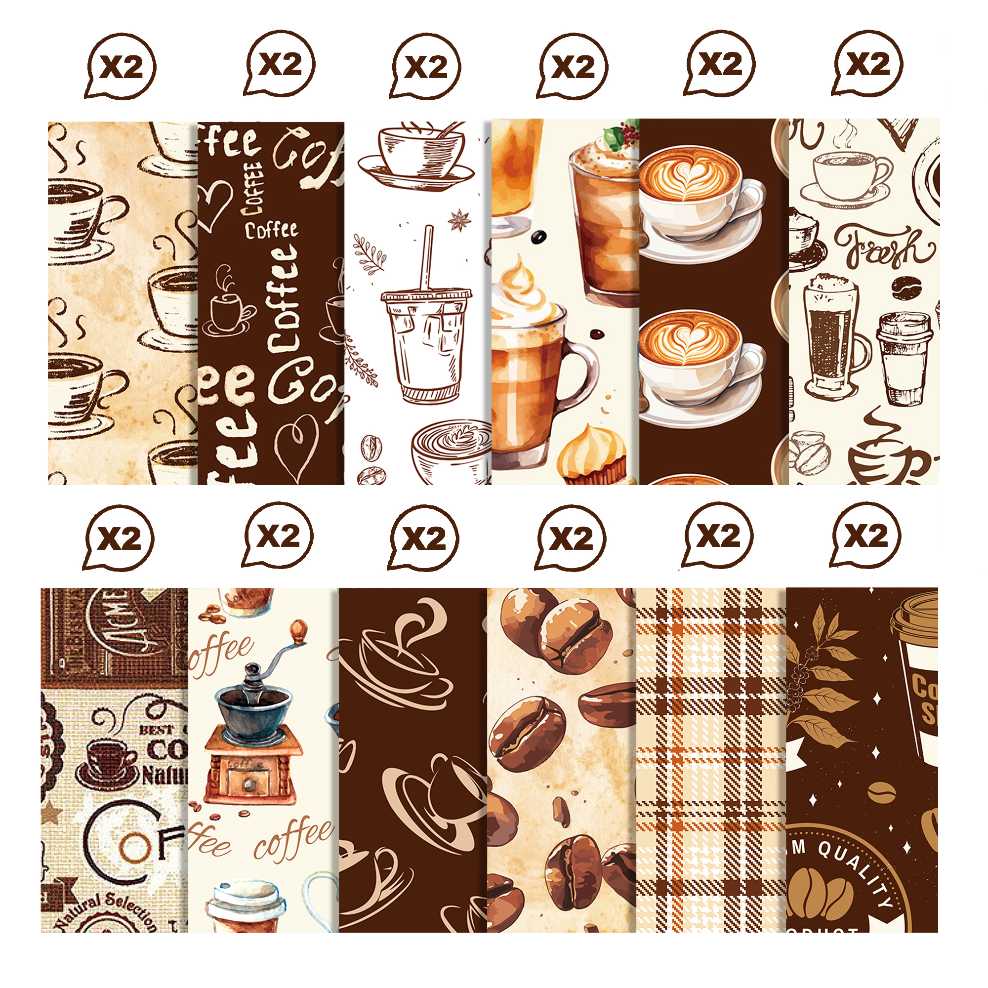 Vintage Coffee Pattern Washi T - Washi Tape Set บทวิจารณ์และราคา