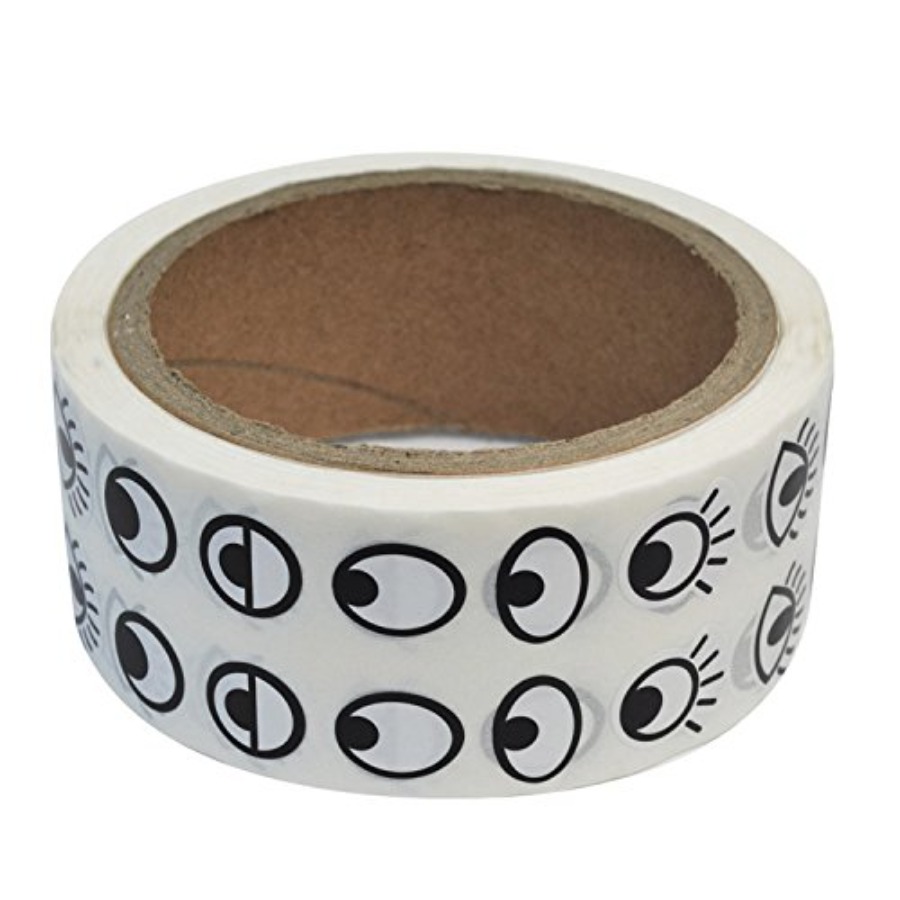 Black White Eye Stickers Label - Sticker Label Roll บทวิจารณ์และราคา