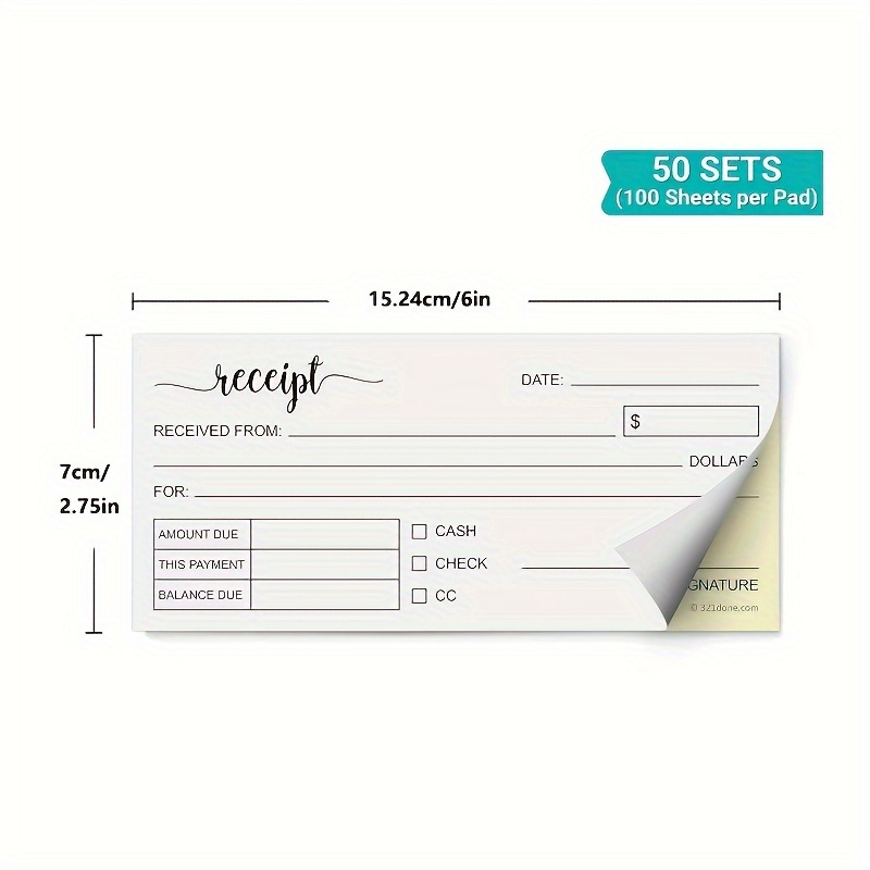 100 Sheets Receipt Book, 2.75x - Carbon Copy Book บทวิจารณ์และราคา