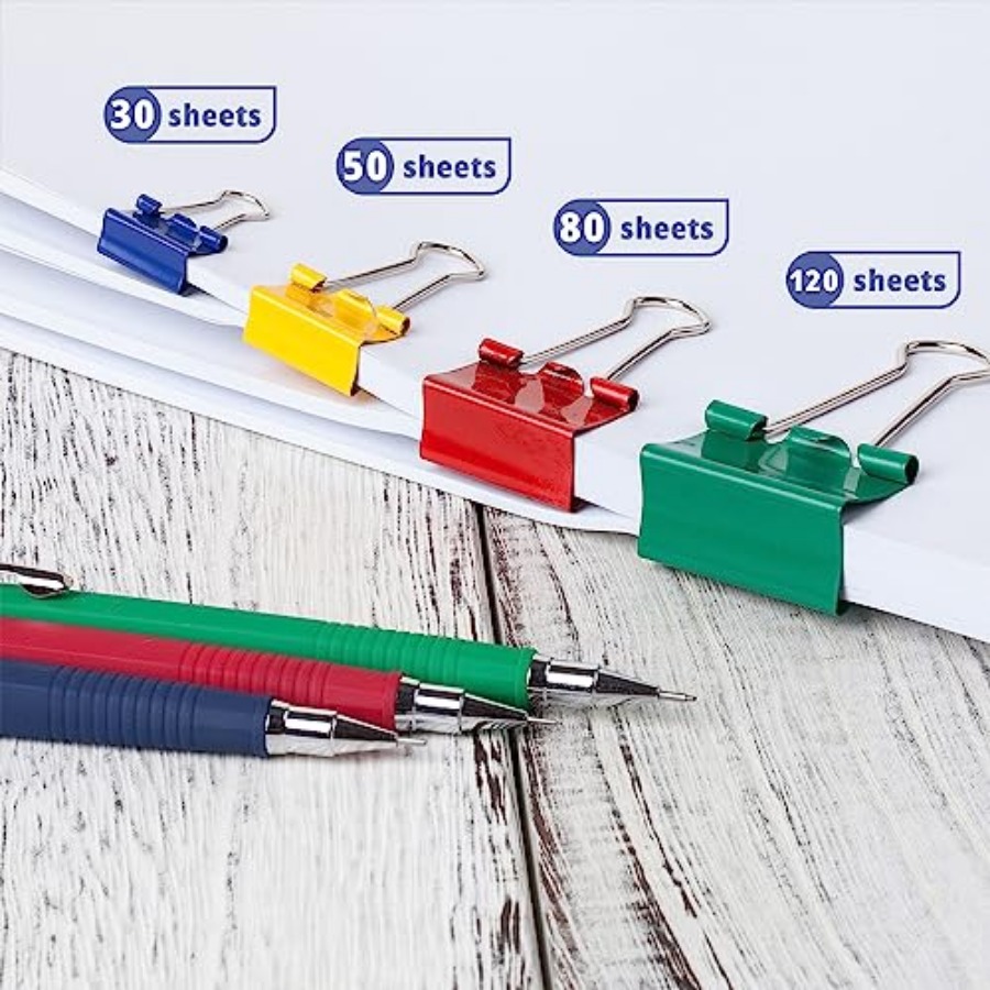 - Metal Binder Clips, 100 pcs, - Binder Clip Assorted บทวิจารณ์และราคา