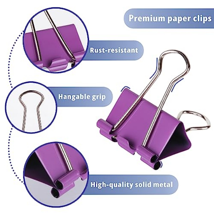 - Metal Binder Clips, 100 pcs, - Binder Clip Assorted บทวิจารณ์และราคา