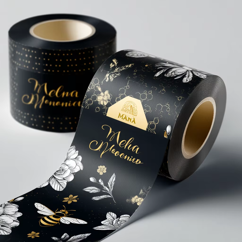 Custom Luxury Gold Foil Vinyl  - Sticker Label Roll บทวิจารณ์และราคา