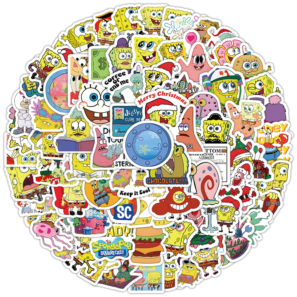 100pcs Kawaii SpongeBob Cartoo - Memo Pad Sticky บทวิจารณ์และราคา