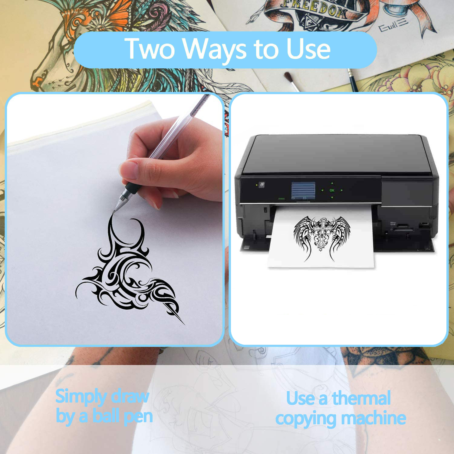 10/50/100Pcs Tattoo Transfer P - Carbon Copy Book บทวิจารณ์และราคา