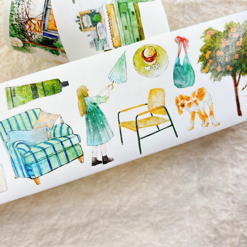 DingDing Studio Vintage Green  - Washi Tape Set บทวิจารณ์และราคา