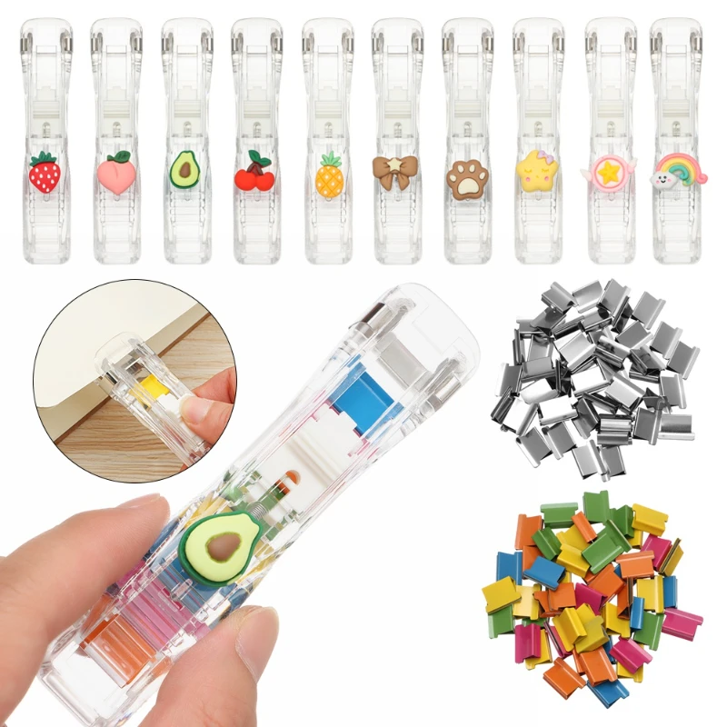 New Push Clip Stapler Staple R - Binder Clip Assorted บทวิจารณ์และราคา