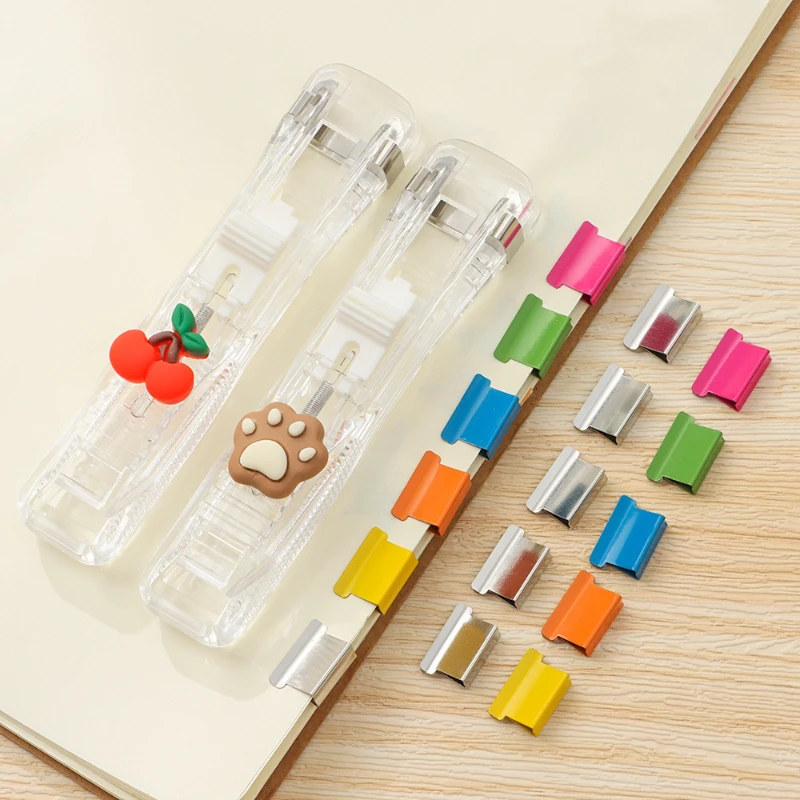 New Push Clip Stapler Staple R - Binder Clip Assorted บทวิจารณ์และราคา