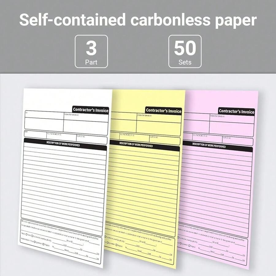 Carbonless Contractor Invoice  - Carbon Copy Book บทวิจารณ์และราคา