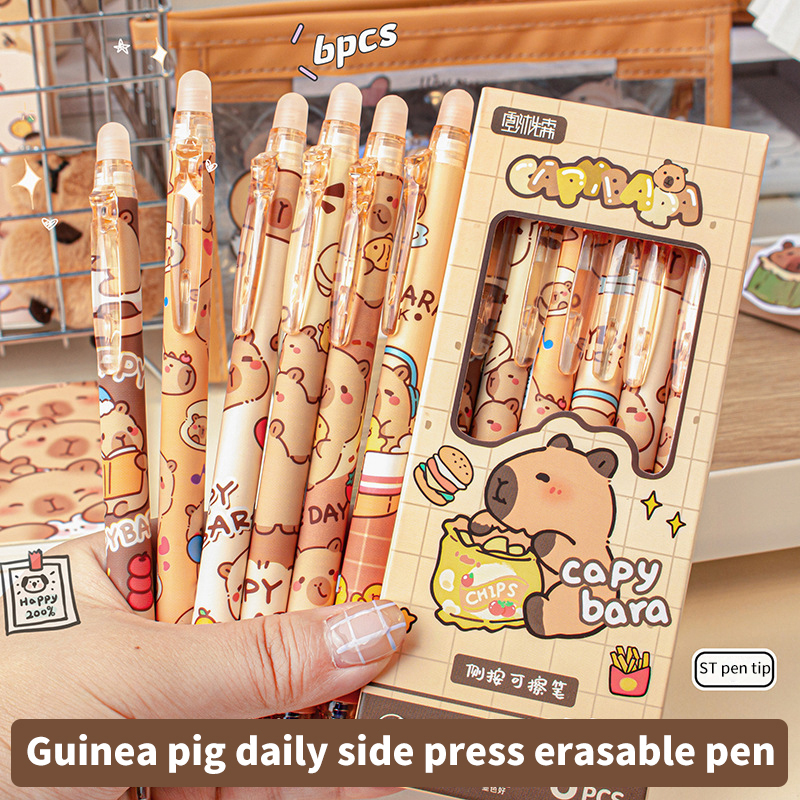 6Pcs Lovely Black and Blue Gel - Gel Ink Pen Set บทวิจารณ์และราคา