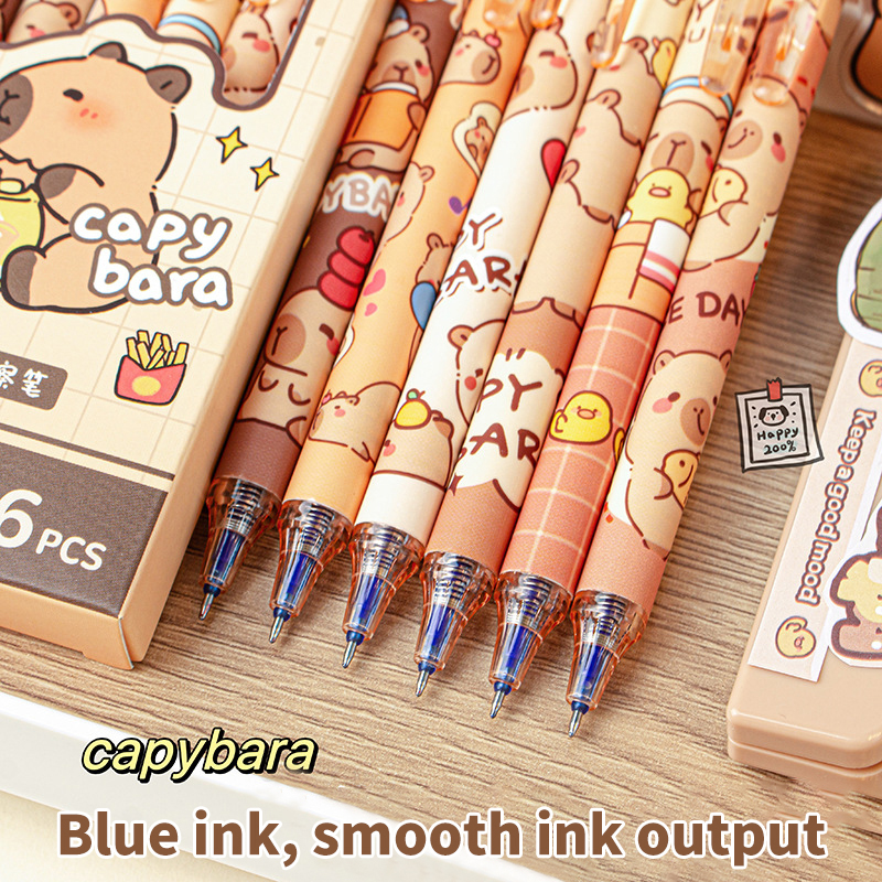 6Pcs Lovely Black and Blue Gel - Gel Ink Pen Set บทวิจารณ์และราคา