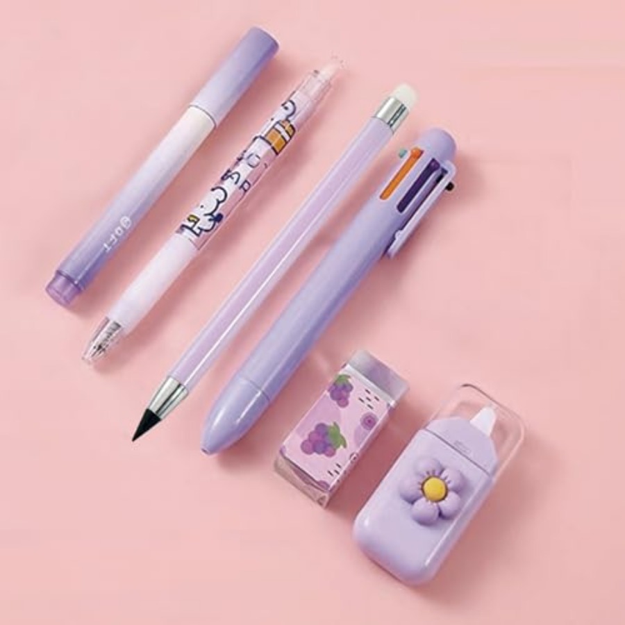 6 Pcs Cute Stationery Set for  - Gel Ink Pen Set บทวิจารณ์และราคา