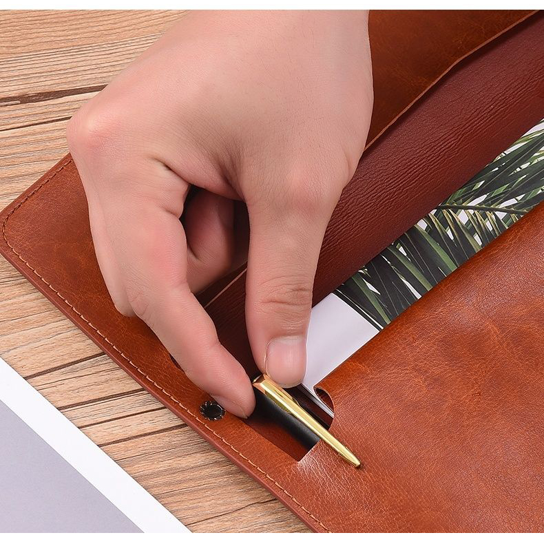 A6 A5 A4 Leather File Folder D - Portfolio Folder Zip บทวิจารณ์และราคา