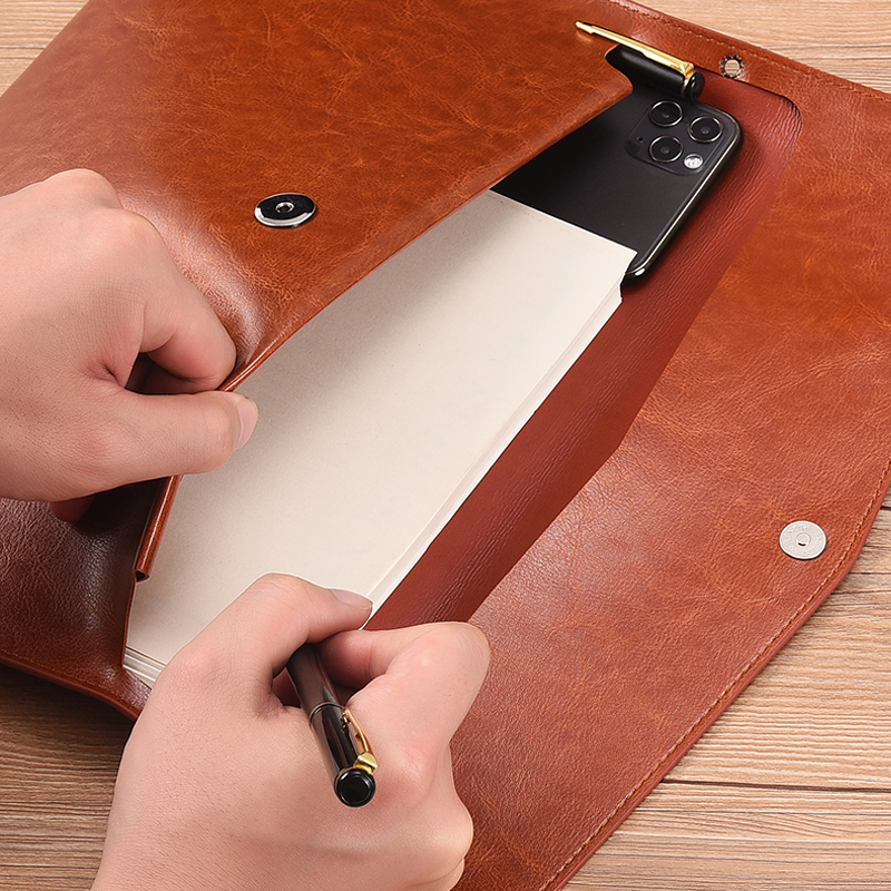 A6 A5 A4 Leather File Folder D - Portfolio Folder Zip บทวิจารณ์และราคา