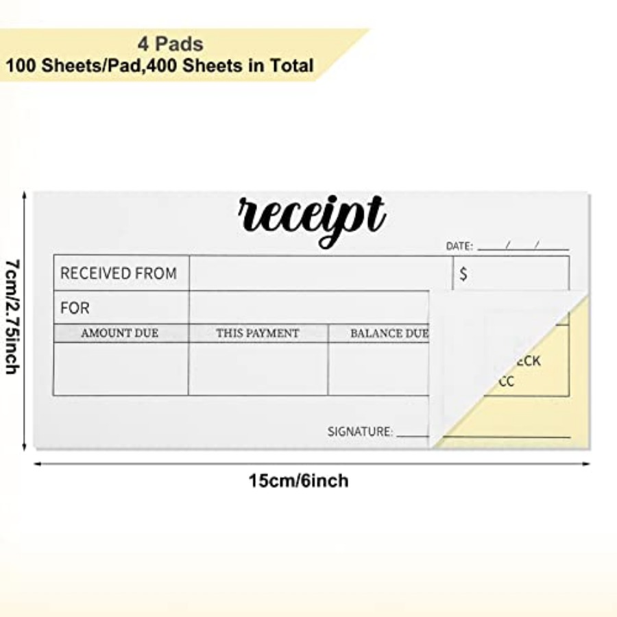 4 Pieces Receipt Books Carbonl - Carbon Copy Book บทวิจารณ์และราคา