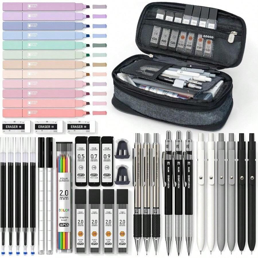 45 PCS School Supplies With Pe - Gel Ink Pen Set บทวิจารณ์และราคา