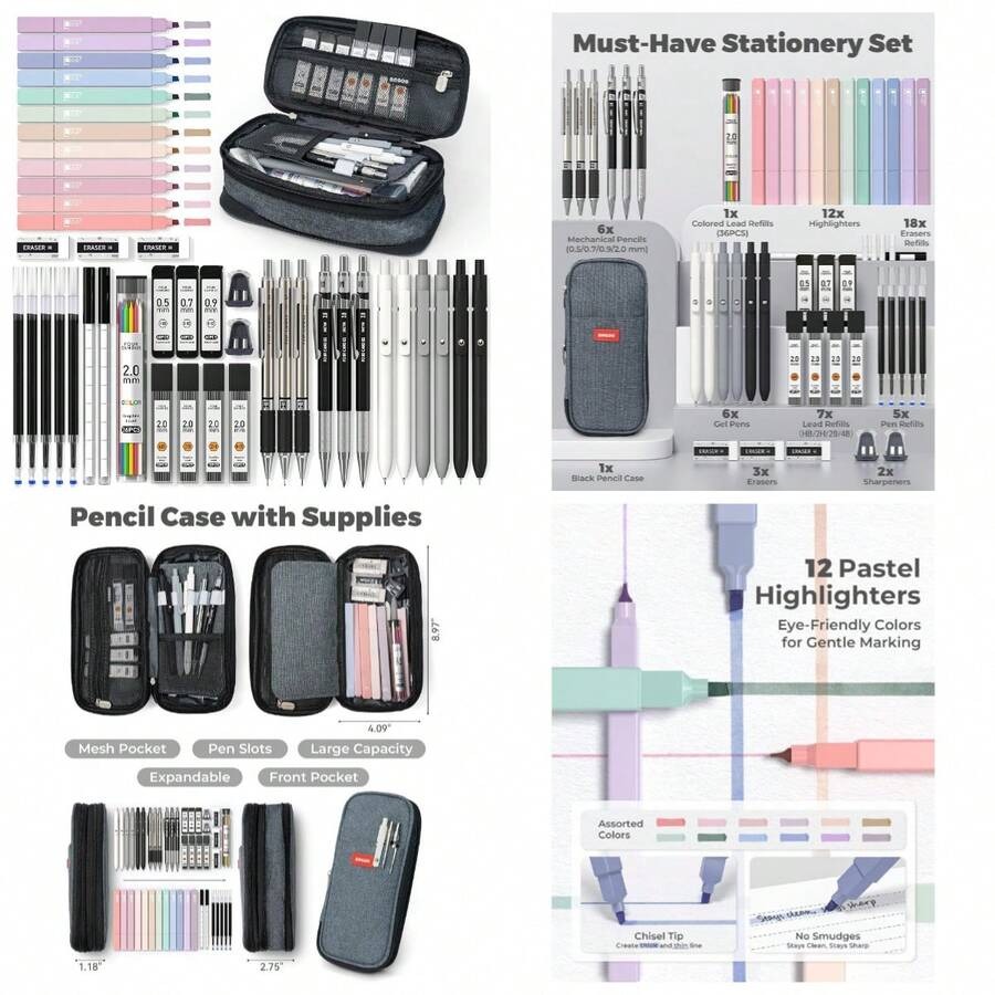45 PCS School Supplies With Pe - Gel Ink Pen Set บทวิจารณ์และราคา