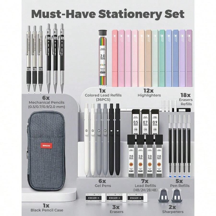 45 PCS School Supplies With Pe - Gel Ink Pen Set บทวิจารณ์และราคา